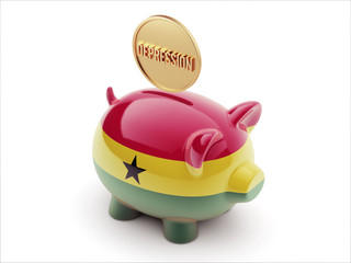 Ghana Depression Concept. Piggy Concept