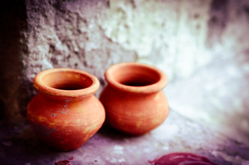 abstract earthen pots background