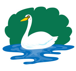 Illustration of cute swan