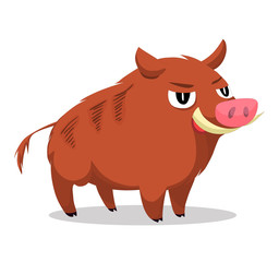 Illustration of cute wild boar