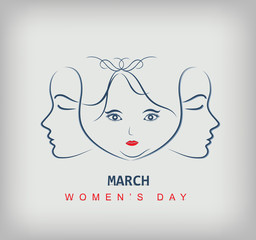 Sketch of a beautiful girl  for Happy Women's Day