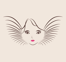 Sketch of a beautiful girl  for Happy Women's Day