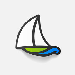 realistic design element: sailboat