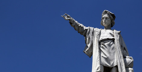Monument to Christopher Columbus, Santa Margherita Ligure, Italy - obrazy, fototapety, plakaty