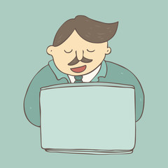 office worker, vector illustration, hand drawn