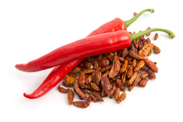Frische und getrocknete Peperoni