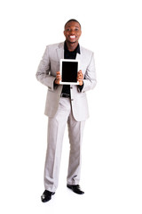 Handsome businessman with tablet