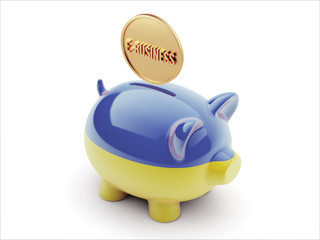 Ukraine E-Business Concept Piggy Concept