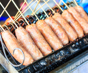 Thai traditional grilled sausage