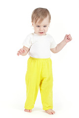 Little baby taking its first steps