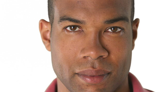 Closeup portrait of African American man's face