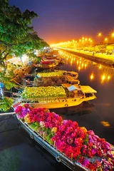 Foto op Canvas Ships at Saigon Flower Market at Tet, Vietnam © Frank