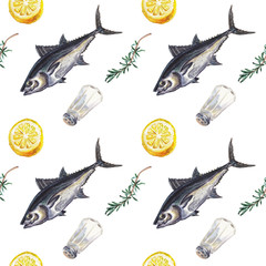 Materiał do szycia watercolor fish pattern