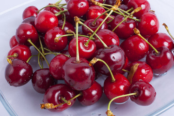 Obraz na płótnie Canvas bunch of cherries closeup