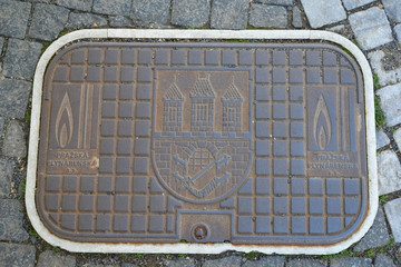 Cover of the hatch of gas communications in Prague, the Czech Re