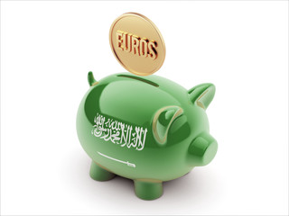 Saudi Arabia Euro Concept Piggy Concept