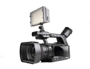 Camcorder with led video light