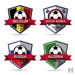 Set of soccer ( football ) badge