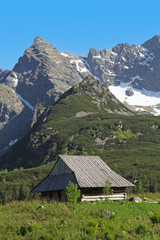 Fototapeta na wymiar mountain hut in Gasienicowa Valley, Tatra Mountains, Poland