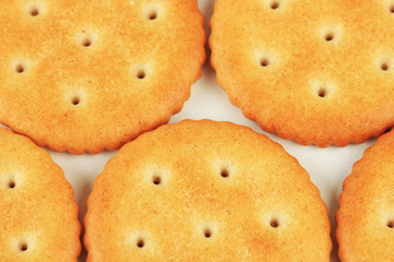 Delicious crackers close up