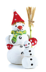 Beautiful snowmen  isolated on white