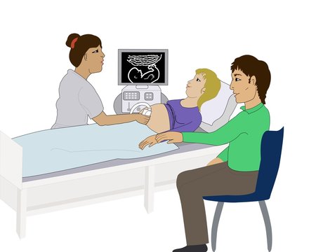 A ultrasound scan at the hospital