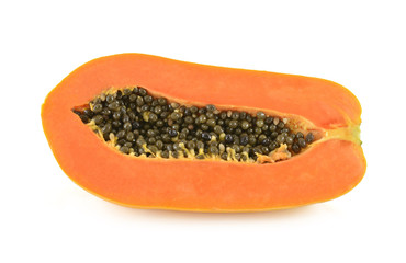 papaya on white background