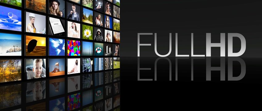 Full HD television screens black background