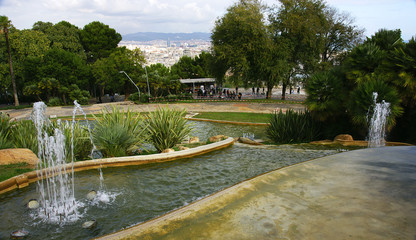 Fuente en la montaña de Montjuic, Barcelona