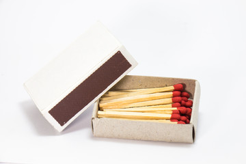 Match in a box in white background