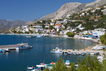 Fototapeta na wymiar Port of Melitsahas at Kalymnos island in Greece.