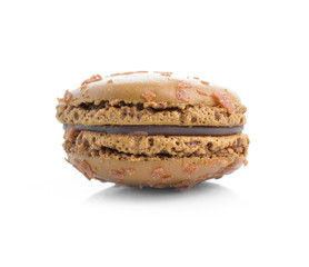 Tasty macaroon isolate on with background