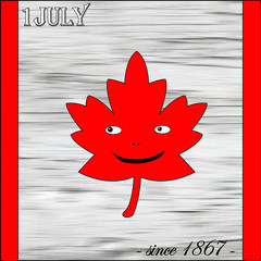 Canada Day flag funny illustration