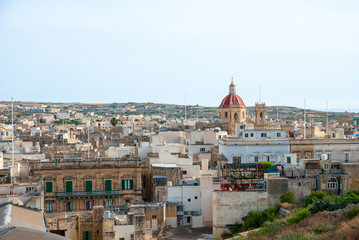Fototapeta na wymiar View over Victoria, Gozo island, Malta