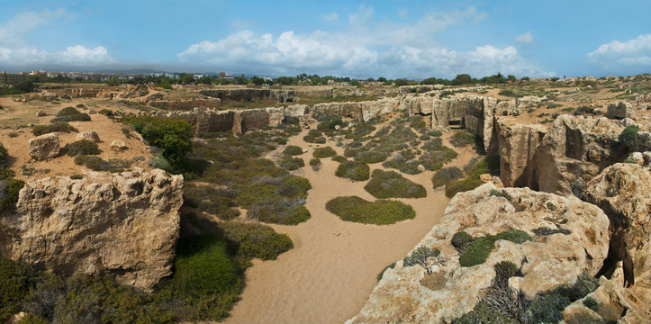 archaeological park panorama in cyprus