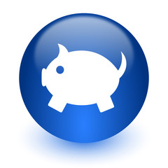 piggy bank computer icon on white background