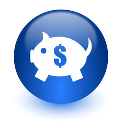 piggy bank computer icon on white background