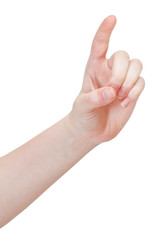 forefinger presses - hand gesture