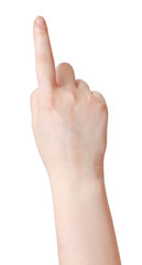 Obraz premium above view of forefinger presses