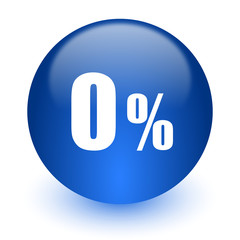0 percent computer icon on white background