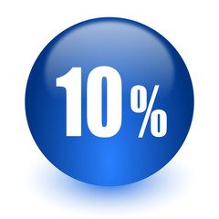 10 percent computer icon on white background