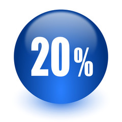 20 percent computer icon on white background