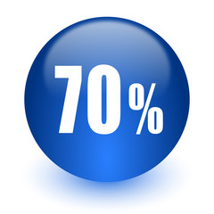 70 percent computer icon on white background