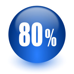 80 percent computer icon on white background