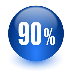 90 percent computer icon on white background