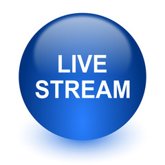 live stream computer icon on white background