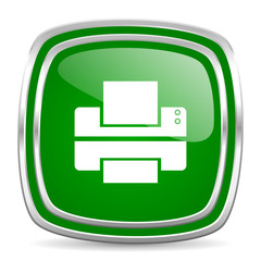 printer glossy computer icon on white background