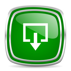 exit glossy computer icon on white background