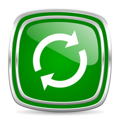 reload glossy computer icon on white background