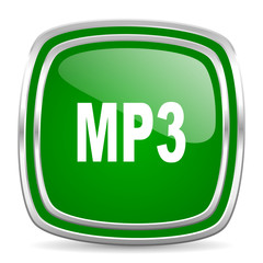 mp3 glossy computer icon on white background